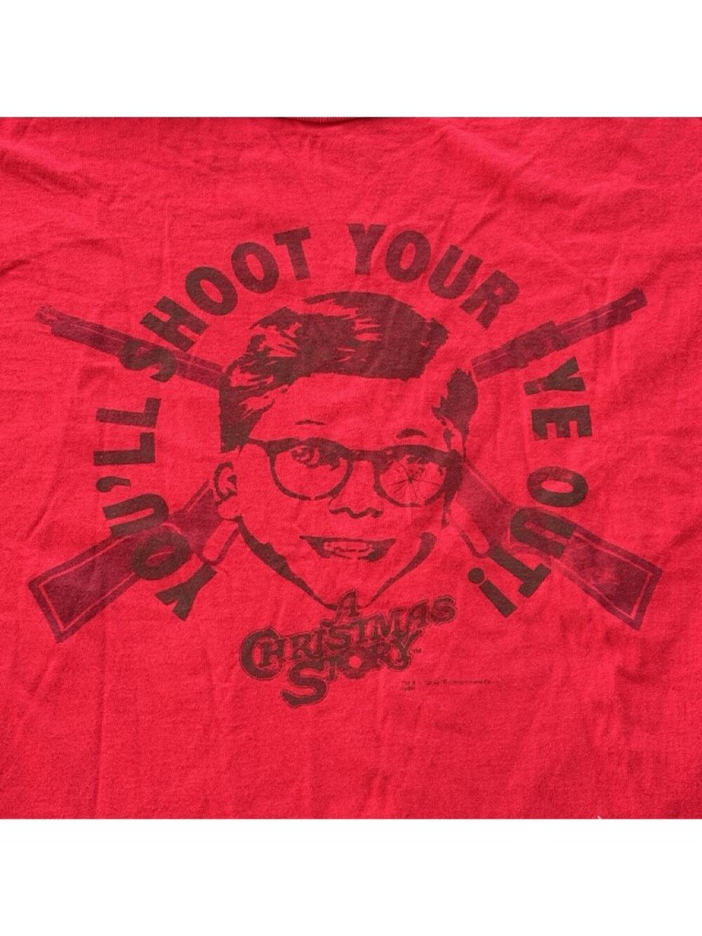 A Christmas Story You’ll Shoot Your Eye Out T-Shirt Unisex 2XL Red Short Sleeve